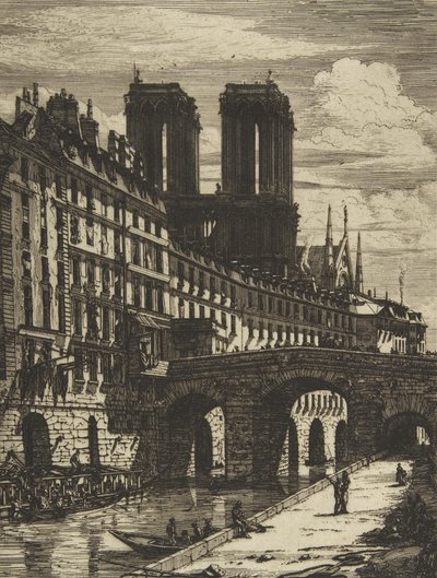 De Petit Pont, Parijs door Charles Meryon