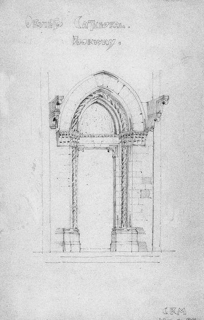 Deur van de Kathedraal van Orvieto, 1891 door Charles Rennie Mackintosh