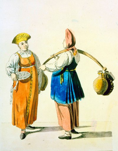 Melkmeisjes, 1799 door Christian Gottfried Heinrich Geissler