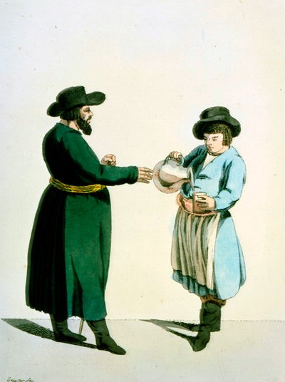 Kvass-verkoper, 1799 door Christian Gottfried Heinrich Geissler