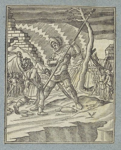 David verslaat Goliath door Christoffel van Sichem (II)