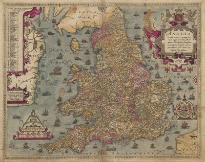 Anglia: Engeland en Wales, 1579 door Christopher Saxton