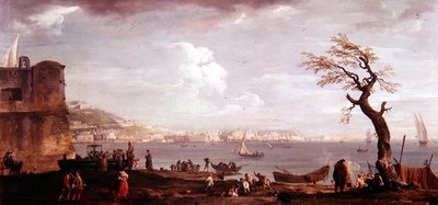 Baai van Napels vanuit het zuiden door Claude Joseph Vernet