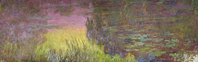 Waterlelies bij Zonsondergang door Claude Monet