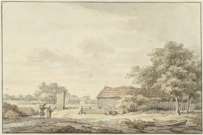 Landschap met boerderijen door Cornelis Buys