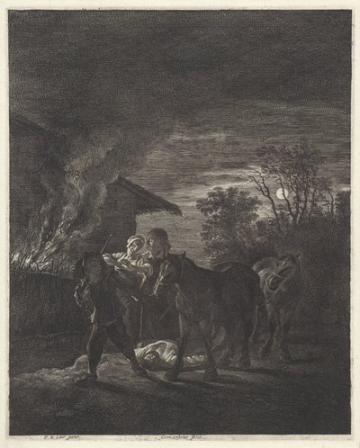 Paardendiefstal door Cornelis Visscher (II)