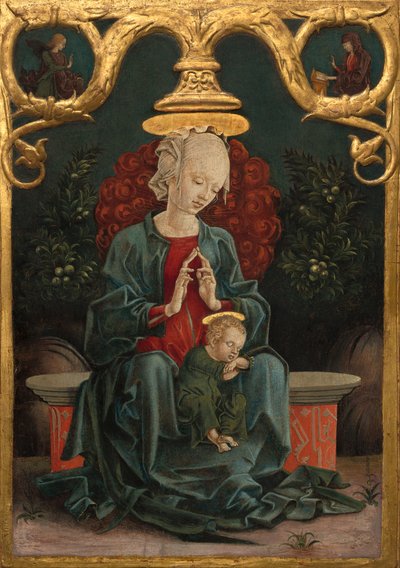 Madonna en Kind in een Tuin, c.1460-70 door Cosimo Tura