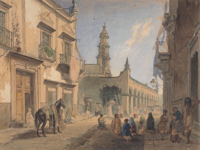 Mexicaanse Straatscène - Aquas Caliente door Daniel Thomas Egerton