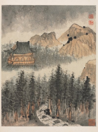 Herinneringen aan de Qinhuai-rivier, Qing-dynastie door Daoji Shitao