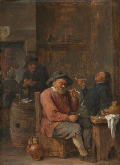 Boeren roken in een herberg door David Teniers