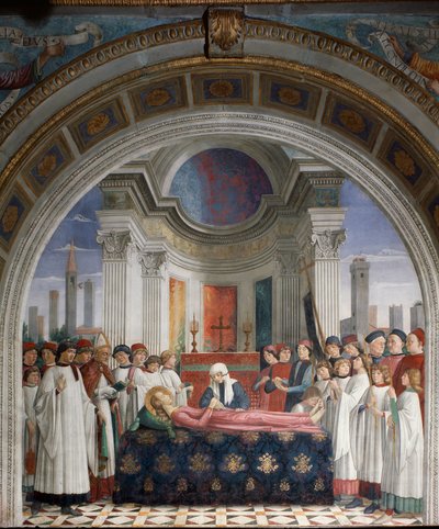 De begrafenis van Sint Fina door Domenico Ghirlandaio