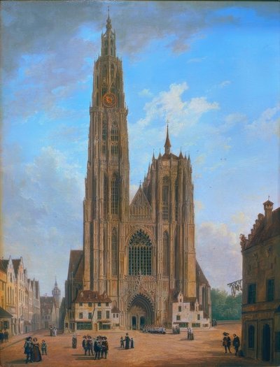 De Kathedraal van Antwerpen door Domenico II Quaglio