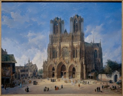 De kathedraal van Reims door Domenico II Quaglio