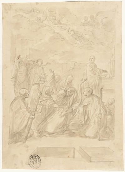 De dood van de Heilige Benedictus door Domenico Maria Canuti