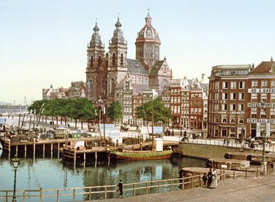 Sint-Nicolaasbasiliek, Amsterdam, gepubliceerd ca. 1900 door Dutch Photographer