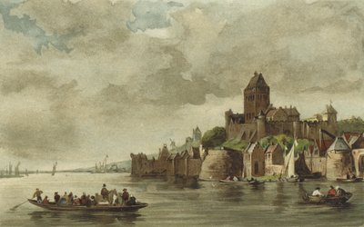 Uitzicht op het Valkhof Kasteel, Nijmegen door Dutch School