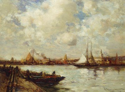 De haven, Southampton door E. Aubrey Hunt