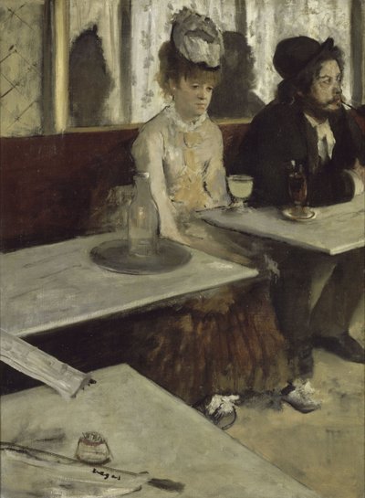 In een café Absint, 1873 door Edgar Degas