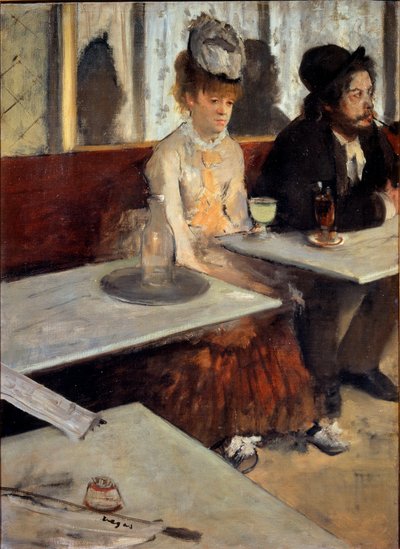 In een Café of De Absint door Edgar Degas