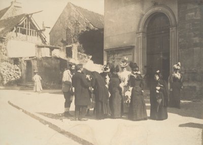 Straatscène, La-Queue-en-Brie Val-de-Marne, ca. 1896 door Edgar Degas