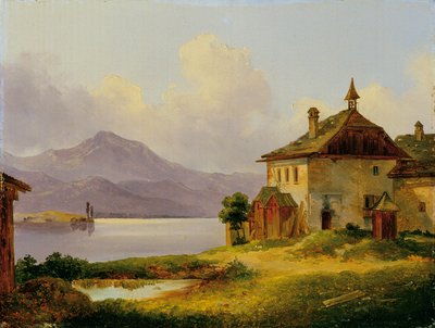 Huis aan het meer in Salzkammergut door Edmund Mahlknecht