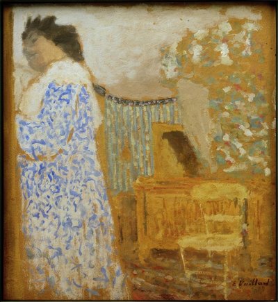 Interieur met vrouw door Edouard Vuillard