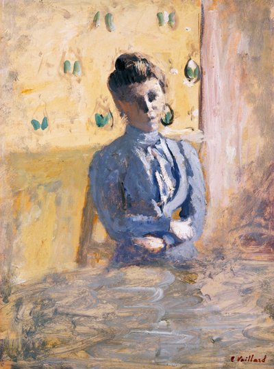 Zittende vrouw in blauw, ca. 1899 door Edouard Vuillard