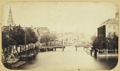 Gezicht op de Zwanenburgwal in Amsterdam door Eduard Isaac Asser