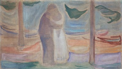 Koppel op het strand door Edvard Munch