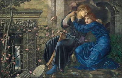 Liefde tussen de ruïnes door Edward Burne Jones