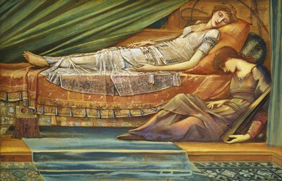 De slapende prinses, ca. 1886-88 door Edward Burne Jones