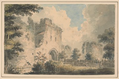 De donjon, Porchester Castle door Edward Dayes