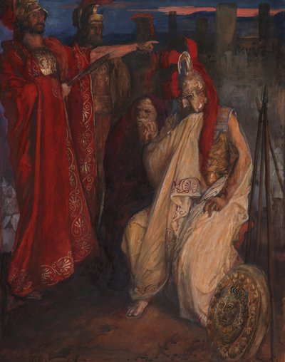 Troilus en Cressida: Voor Agamemnon door Edwin Austin Abbey