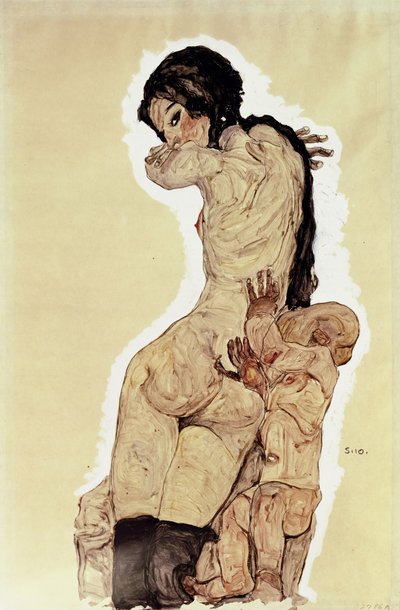 Moeder en kind, 1910 door Egon Schiele