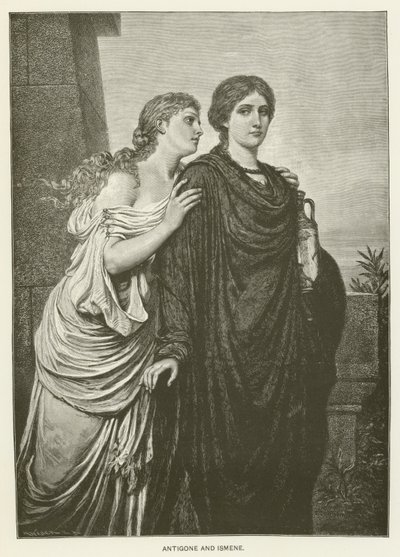 Antigone en Ismene door Emil Teschendorff