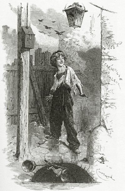 Gavroche, 19e Eeuw door Emile Antoine Bayard