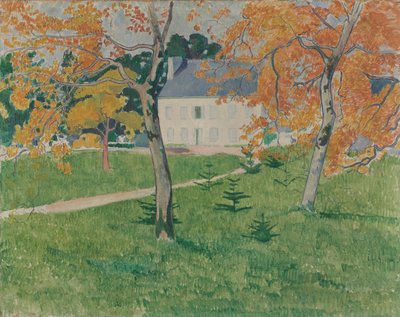 Huis tussen bomen - Pont-Aven door Emile Bernard