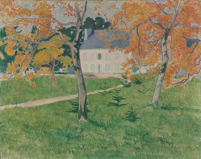 Huis tussen bomen. Pont-Aven, 1888 door Emile Bernard