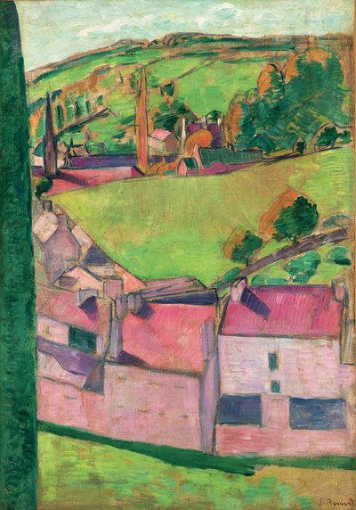 Uitzicht op Pont-Aven door Emile Bernard