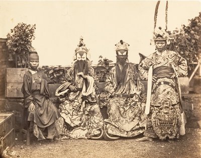 Theaterkostuums, Saigon, Cochinchina, 1866 door Emile Gsell