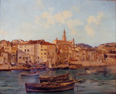 De haven van Menton 1891 door Emmanuel Lansyer