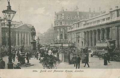 Bank en Mansion House, Londen door English Photographer