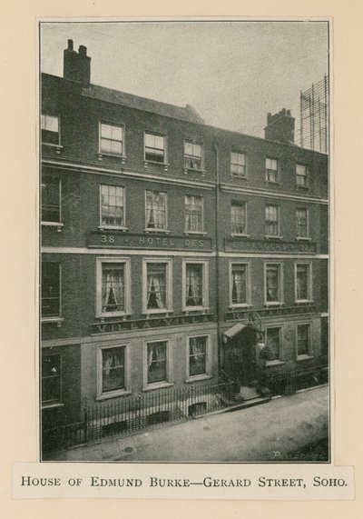 Huis van Edmund Burke, 37 Gerrard Street door English Photographer