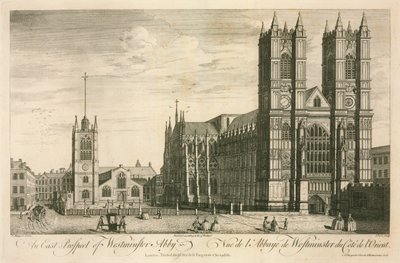 Een oostelijk aanzicht van Westminster Abbey, Londen door English School