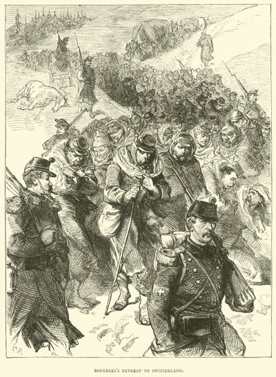 Terugtocht van Bourbaki naar Zwitserland, januari 1871 door English School