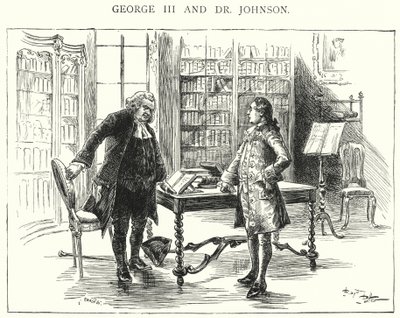 George III en Dr Johnson door English School