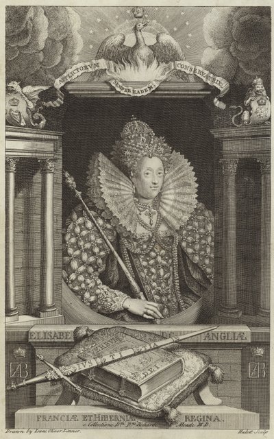 Portret van Elizabeth I van Engeland door English School