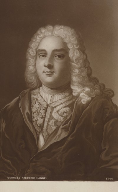 Portret van George Friedrich Handel door English School