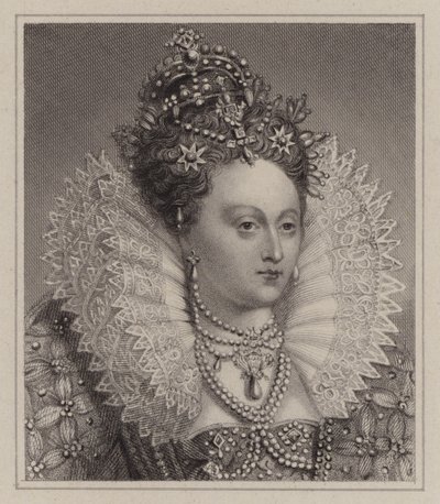 Koningin Elizabeth I (gravure) door English School