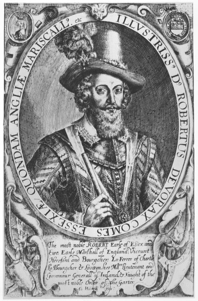 Robert Devereux, 2e Graaf van Essex (gravure) door English School